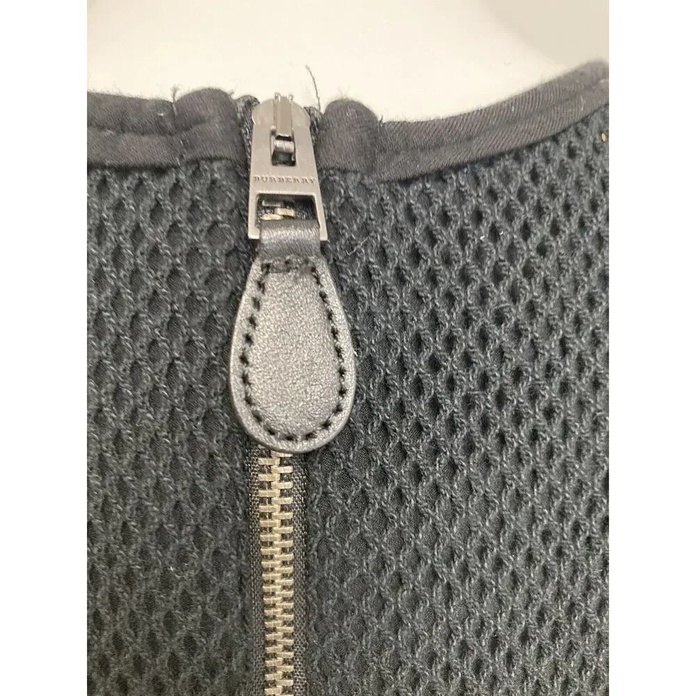 BURBERRY BRIT Black Sleeveless Mesh Accents Stretch A-Line Knee Length Dress S - Picture 6 of 7